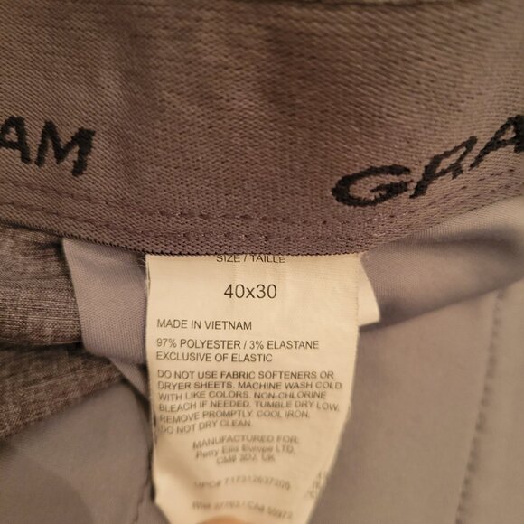 Grand Slam Performance Mens Golf Pants Stretch 360 Gray Size 40 X 30 - Picture 4 of 8